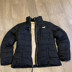 Hollister Blue Puffer Jacket with Logo Accent